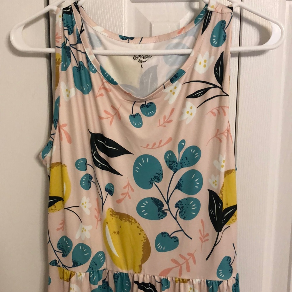 Tickled teal sleeveless dress pink size L